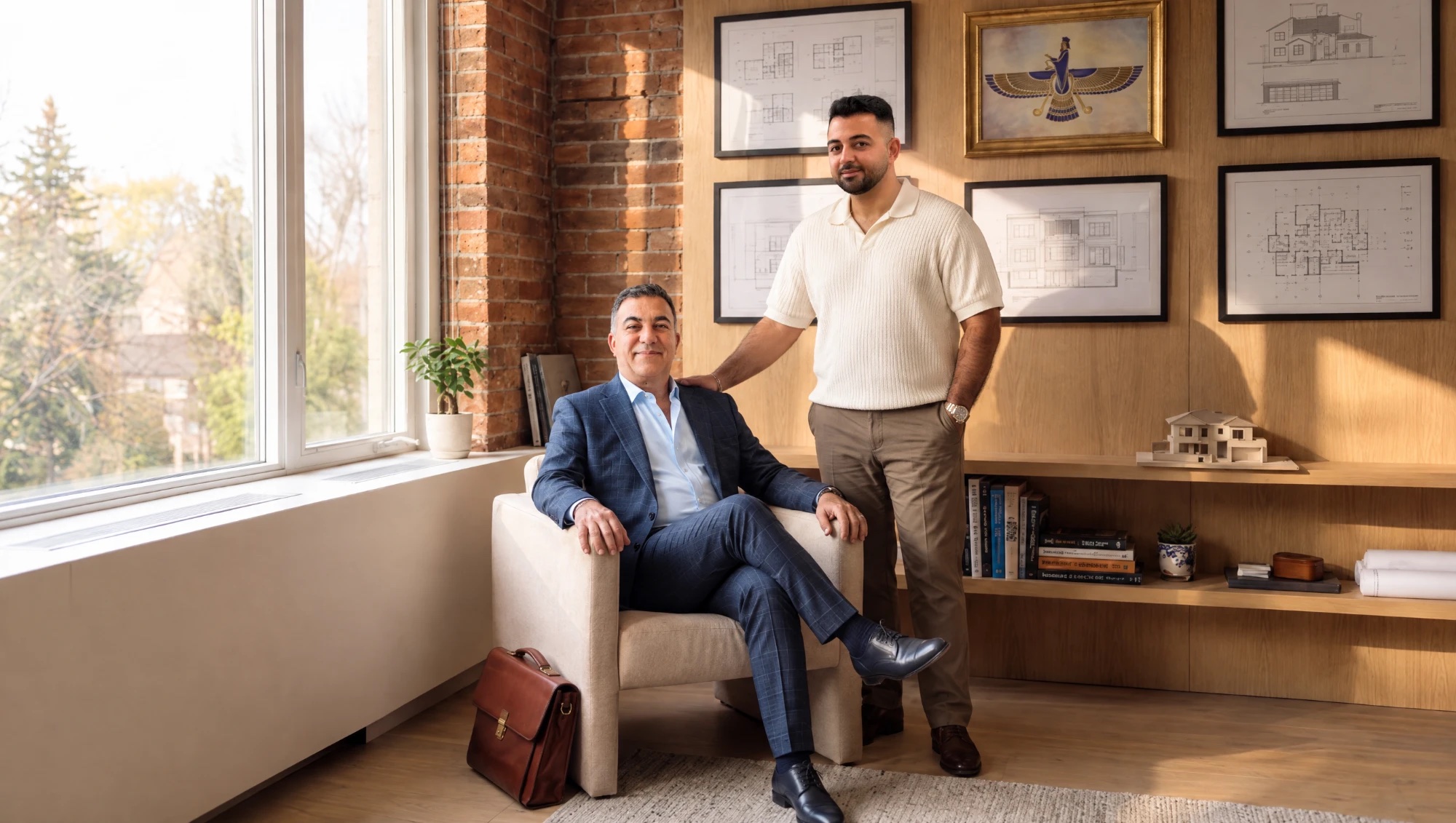 Moh Salmany, President, seated, with his son Ali Salmany, VP Operations, in the Atena Group office